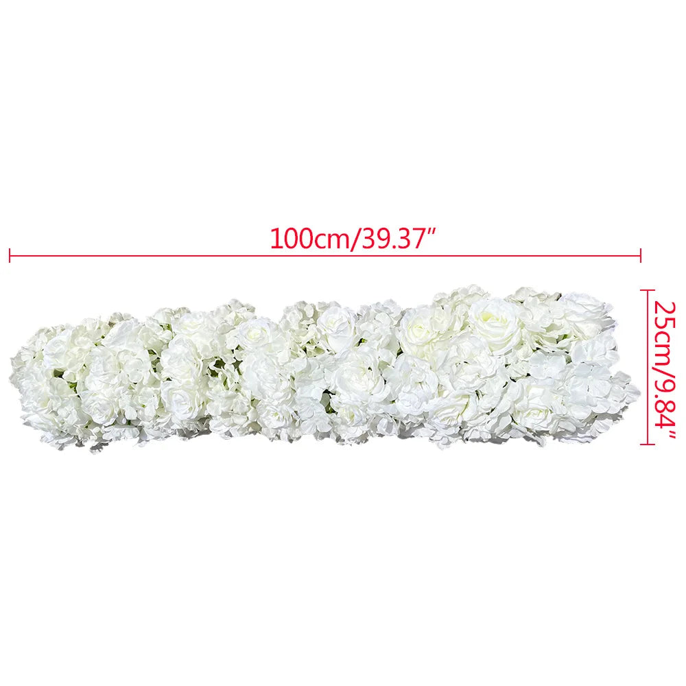 Wedding Wall Floral Panel Arrangement Backdrop 100cm Artificial Rose Flower Row DIY Decor