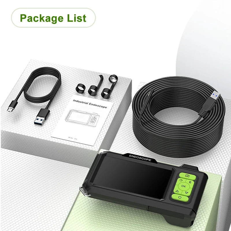 Industrial Endoscope 4.3'' IPS Screen HD1920P 5MP Autofocus Camera HD1080P Single Dual Triple Lens USB Car Inspection Borescope