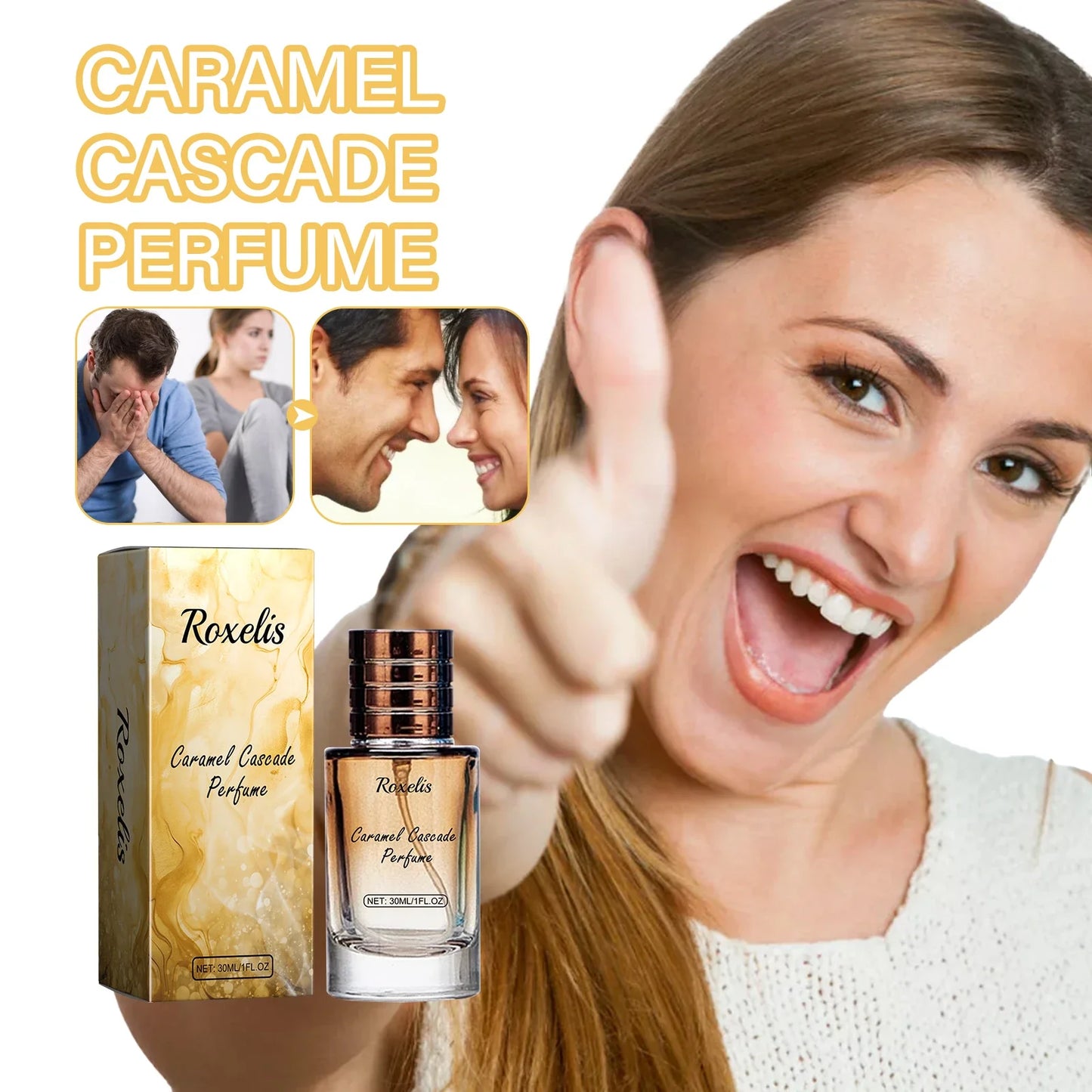 ROXELIS Caramel Cascade Perfume Spray,Perfumes For Women,Perfume in Autumn and Winter, Pheromone Dating Fragrance Perfume 1 OZ