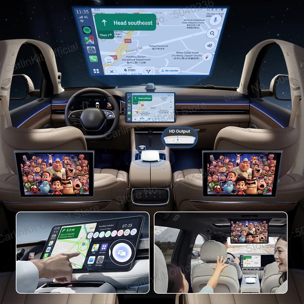 CarlinKit UHD Android 13 Smart TV Box Qualcomm 8-Core Wireless CarPlay Android Auto Adapter GPS HDMI Video Output CarPlay Ai Box