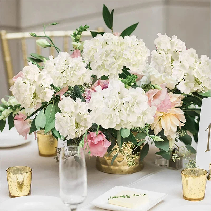 50 PCS Artificial Hydrangea Flowers Silk Hydrangea Heads for Wedding