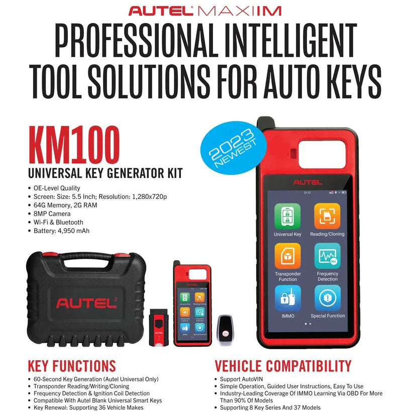 2025 Autel MaxiIM KM100 Key Fob Programming Tools KM100X key Programmer 60s Key Generation OBD IMMO Key Learning Key Free Update