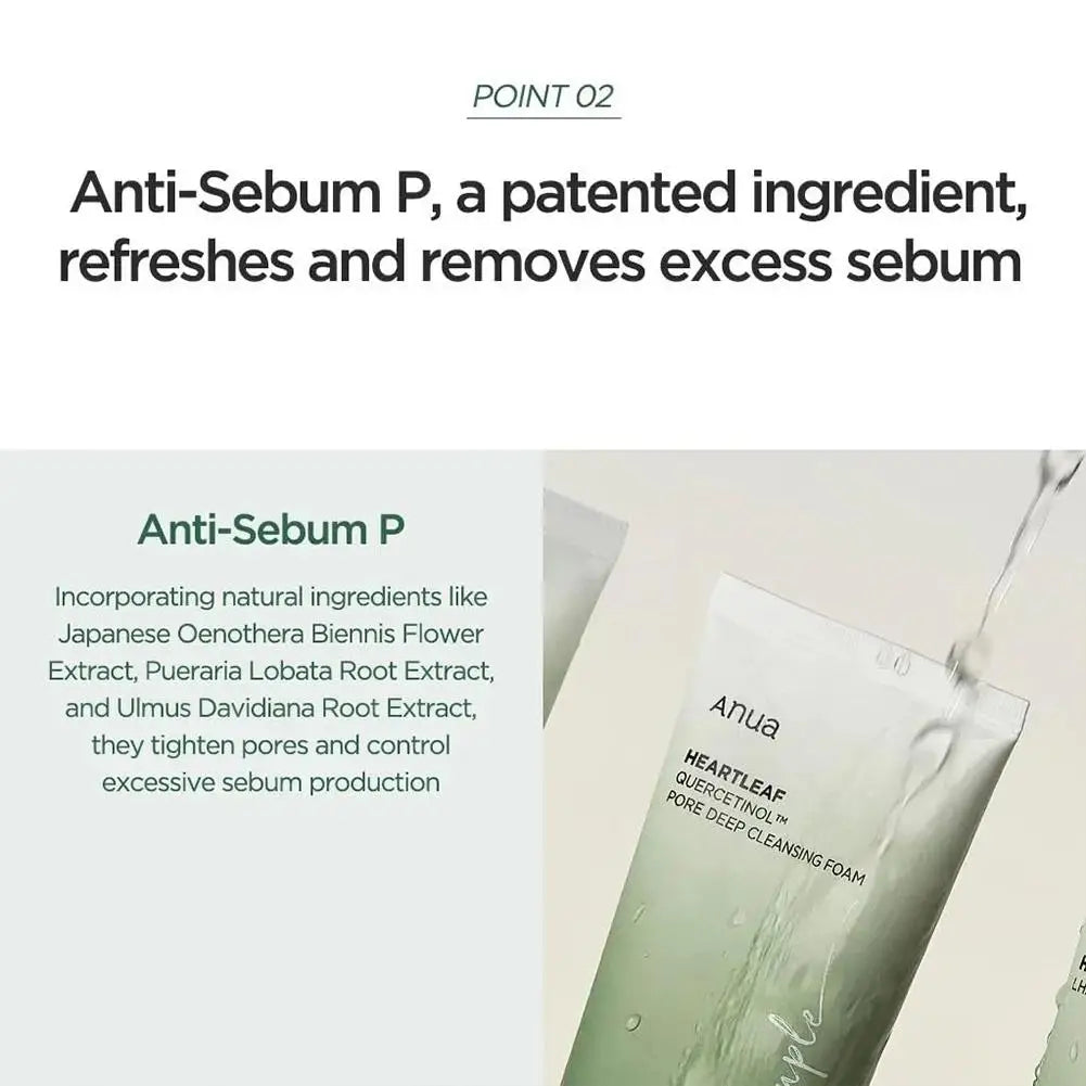 Anua Facial Cleanser Heartleaf Succinic Moisture Cleansing Foam Deep Cleaning Oil Control Pore Soothing Korean Cosmetic SkinCare