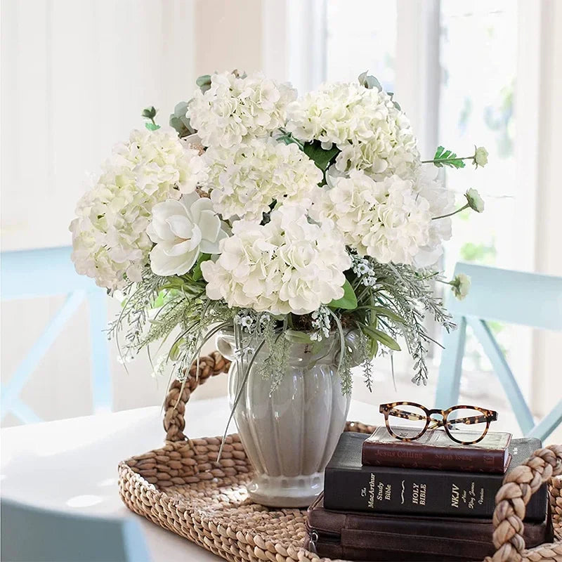 50 PCS Artificial Hydrangea Flowers Silk Hydrangea Heads for Wedding