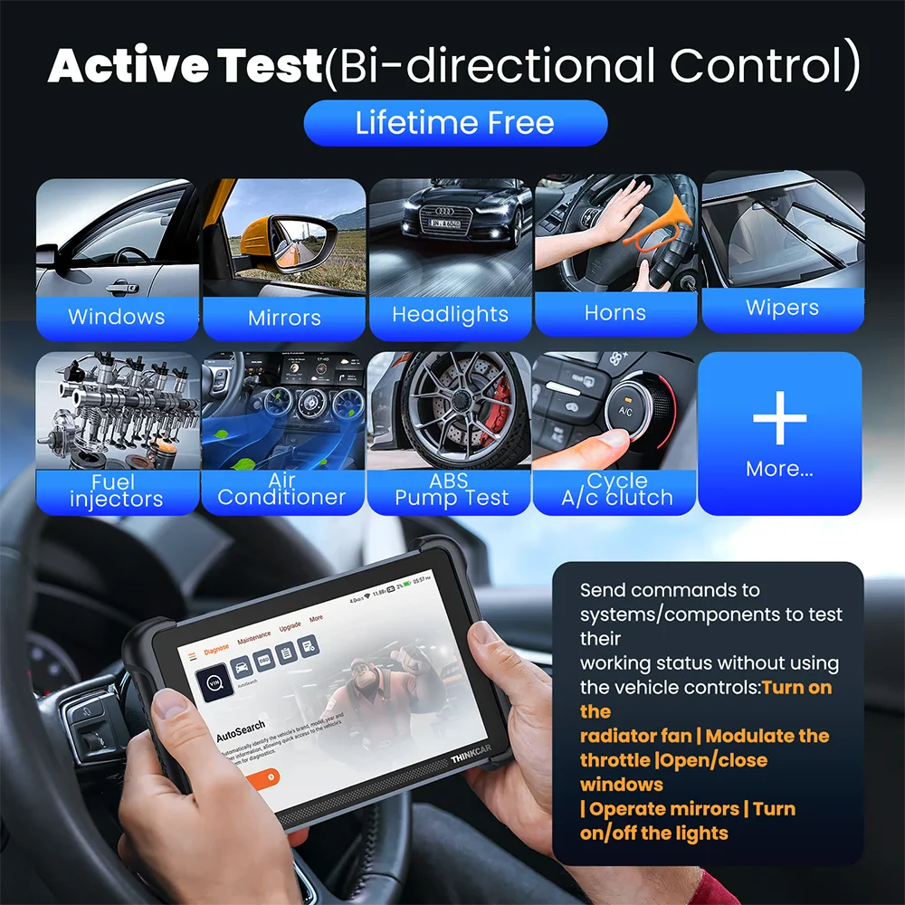 THINKSCAN 689BT Auto OBD2 Scanner CANFD DOIP Full System Actuator Test 34 Reset IMMO Lifetime Free Update Car Diagnostic Tool