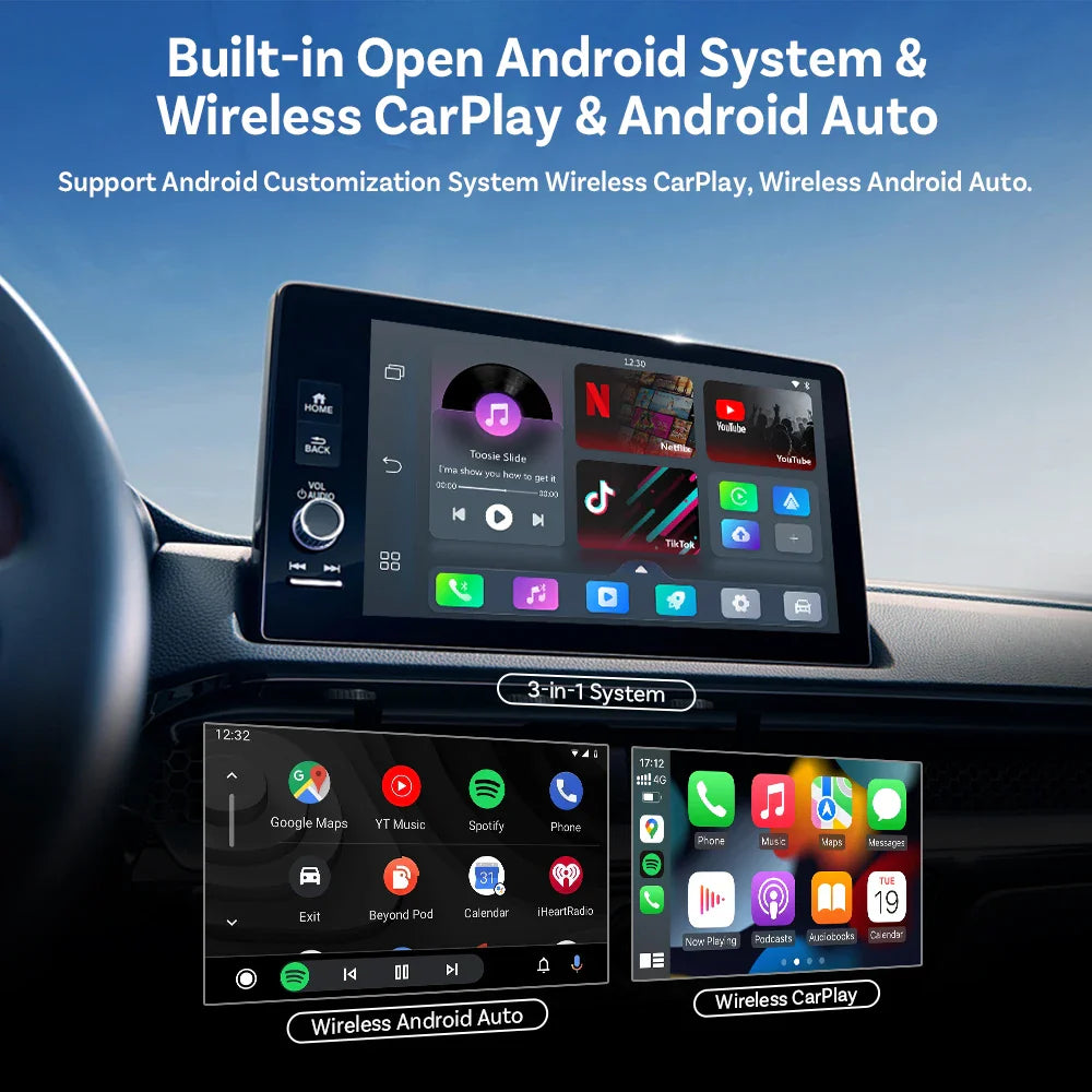 OTTOCAST Play2Video Pro Wireless CarPlay Android Auto Adapter Built in Youtube Netflix IPTV TikTokCar Accessories for Kia Toyota