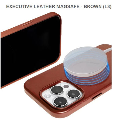 EXECUTIVE LEATHER MEGASAFE Mobile Cover For Iphone 15Pro Max-Brown-Free Shipping