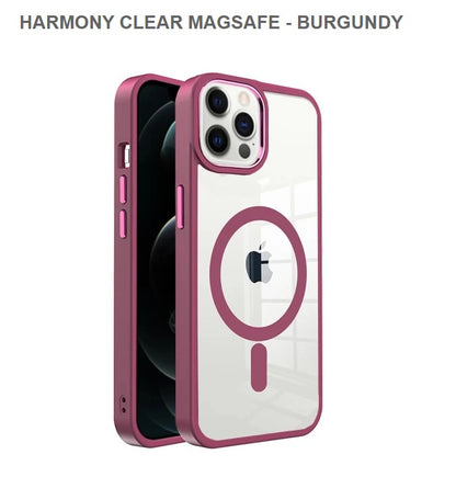 HARMONY CLEAR MEGASAFE Mobile Cover for Iphone 12&12 Pro -BURGUNDY-Free Shipping