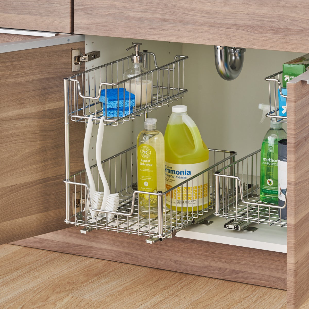 TRINITY Wire Undersink Organizer with Slide, 2-pack