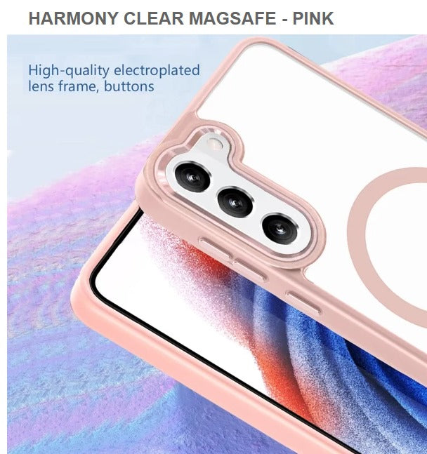 Harmony Clear Megasafe Mobile Cover For Samsung S23Plus-Pink