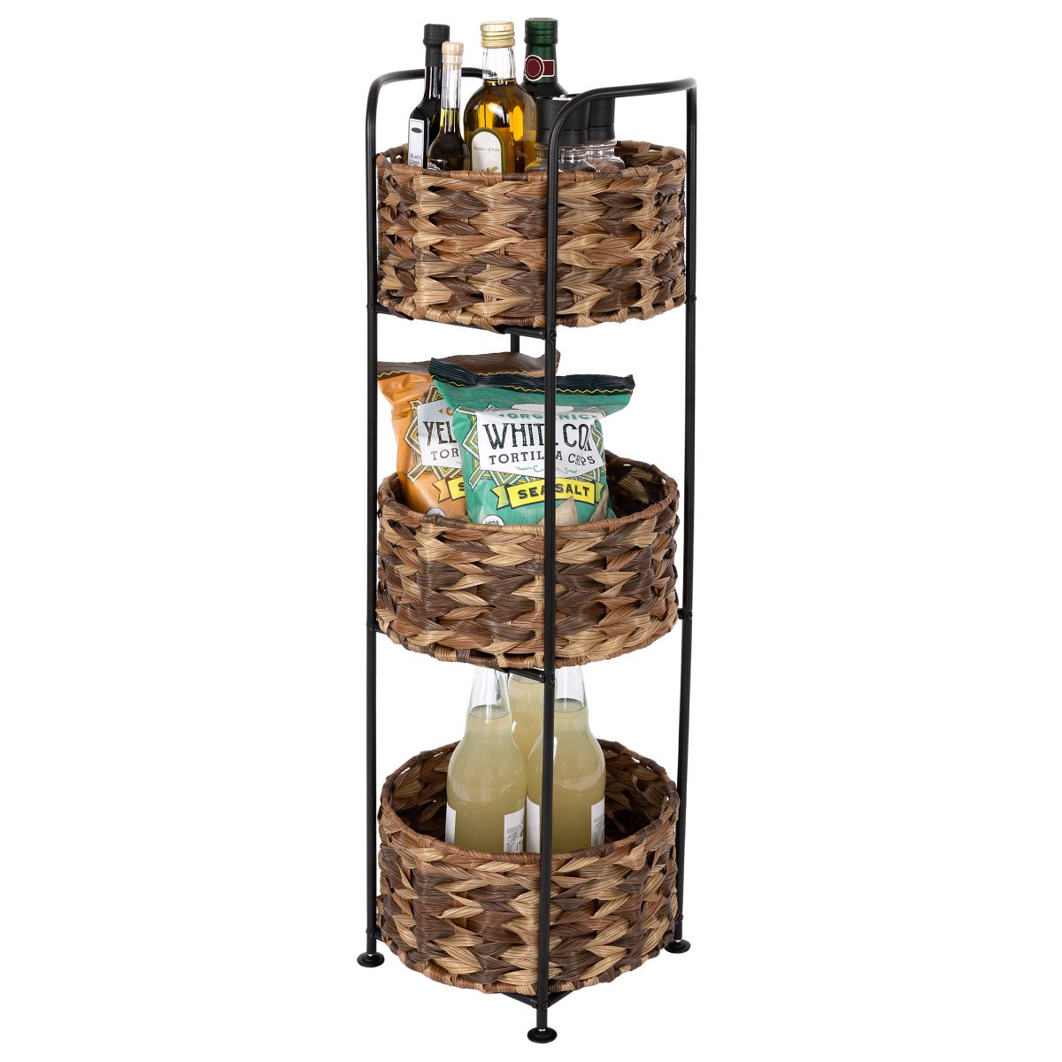 Seville Classics 3-Tier Storage Basket Tower