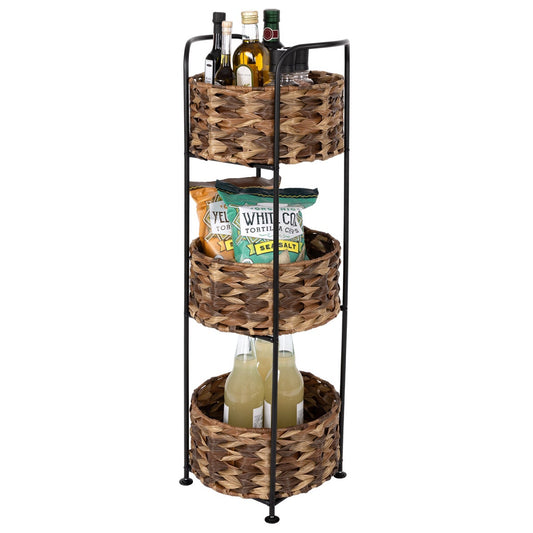 Seville Classics 3-Tier Storage Basket Tower