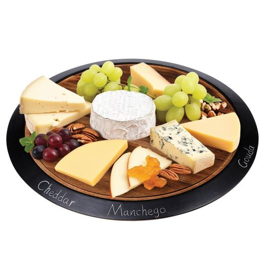 BirdRock Home Lazy Susan with Chalkboard Edge