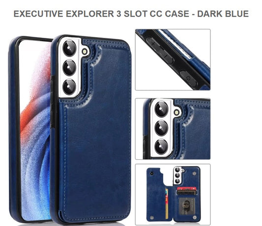 Executive Explorer 3Slot CC Mobile Case For Samsung S23Plus-Dark Blue