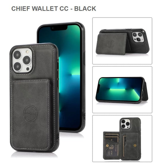 CHIEF WALLET CC Mobile Cover for Iphone 12 & 12 Pro -Black-Get Free Shipping