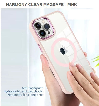 HARMONY CLEAR MEGASAFE Mobile Cover for Iphone 15Pro Max-Pink-Free Shipping