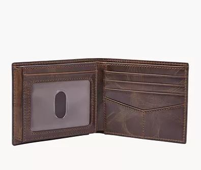 Leather RFID Bifold with Flip ID Wallet, Pack of 2