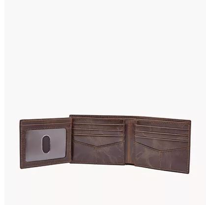 Leather RFID Bifold with Flip ID Wallet, Pack of 2