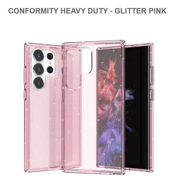 Conformity Heavy Duty Mobile Case of Samsung S23Ultra-Glitter Pink Free Shipping