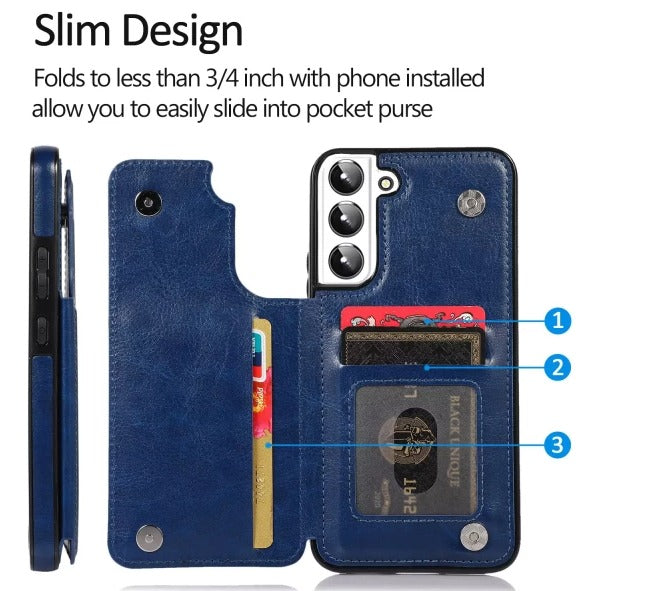 Executive Explorer 3Slot CC Mobile Case For Samsung S23Plus-Dark Blue