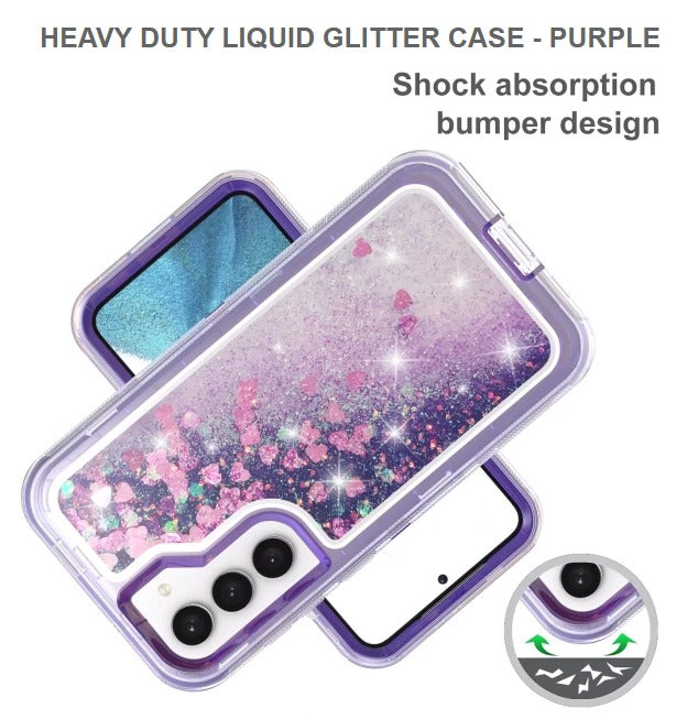 Heavy Duty Liquid Glitter Mobile Cover For Samsung S23Plus-Purple