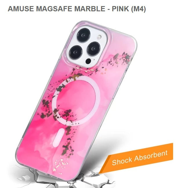 AMUSE MEGASAFE MARBLE PINK Mobile Case for Iphone 15Pro Max-Get Free Shipping