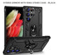 Hybrid Armor Ring Stand Mobile Cover For Samsung S23Ultra- Black-Free Shipping