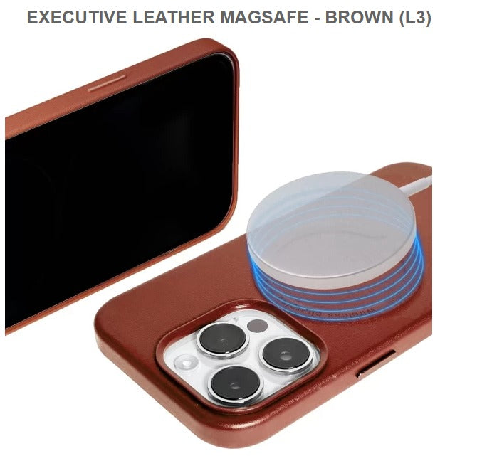 EXECUTIVE LEATHER MEGASAFE Mobile Cover For Iphone 15Pro Max-Brown-Free Shipping