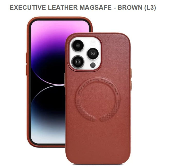 EXECUTIVE LEATHER MEGASAFE Mobile Cover For Iphone 15Pro Max-Brown-Free Shipping