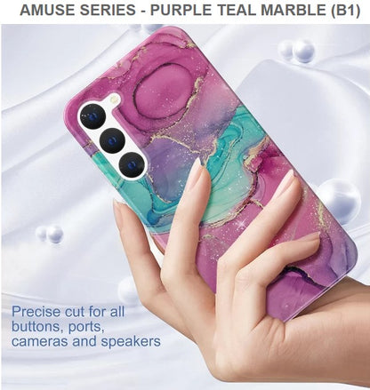 Amuse Series Mobile Cover For Samsung S23Plus -Purple Teal Marble