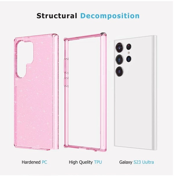 Conformity Heavy Duty Mobile Case of Samsung S23Ultra-Glitter Pink Free Shipping