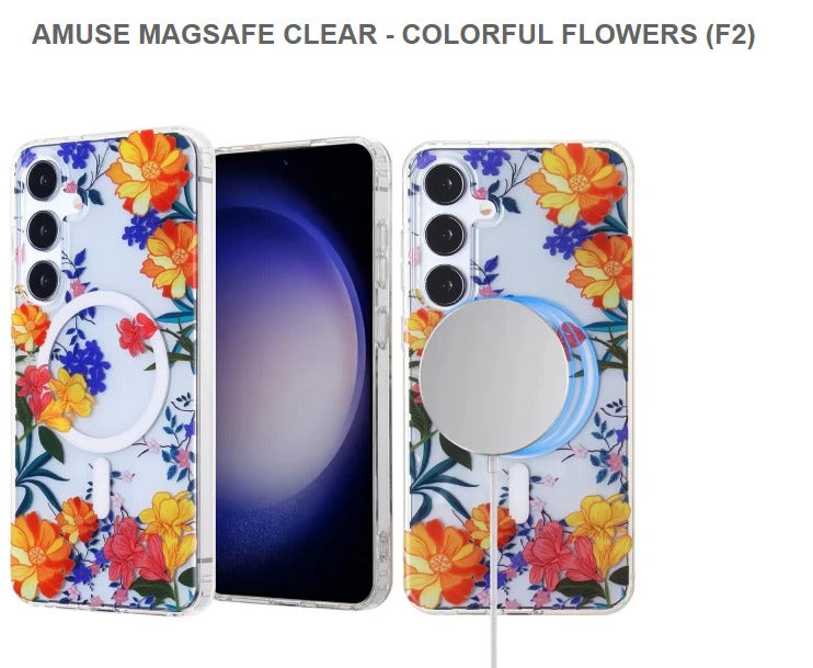 Amuse Megasafe Clear Mobile Cover For Samsung S24-Colorful Flowers