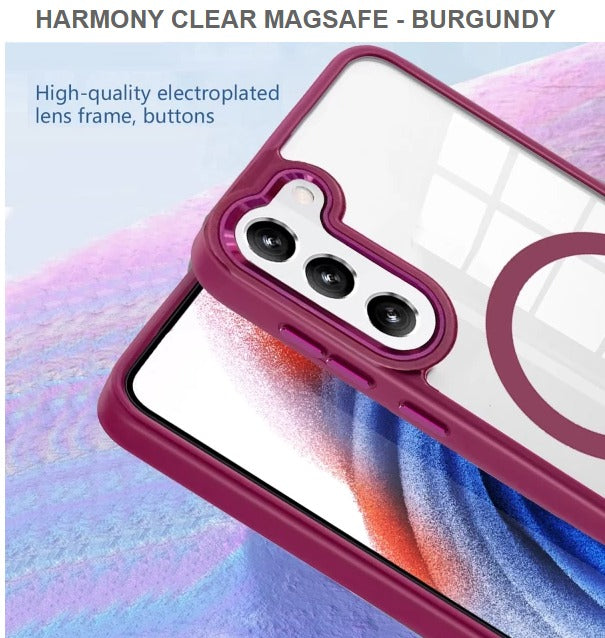 Harmony Clear Megasafe Mobile Cover For Samsung S23Plus-Burgundy