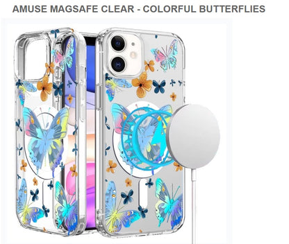 Amuse Megasafe Clear Mobile Case for Iphone 11 & 11Pro-Colorful Butterfly