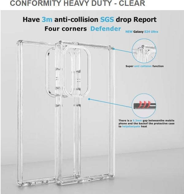 Conformity Heavy Duty Mobile Cover For Samsung S24Ultra-Clear