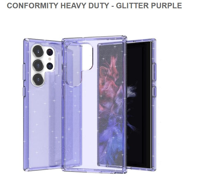 Conformity Heavy Duty Mobile Caseof Samsung S23Ultra-Glitter PurpleFree Shipping