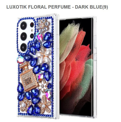 Luxotik Floral Perfume Mobile Cover For Samsung S23Ultra -Dark Blue-Get Free Shipping Today !