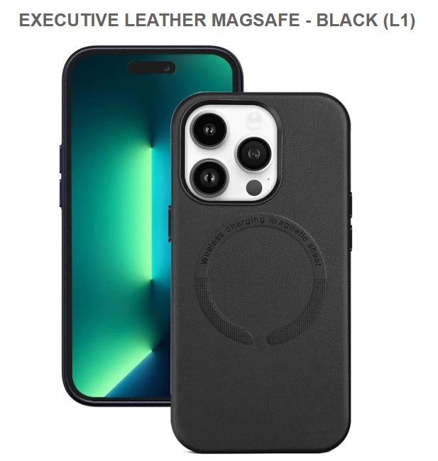 EXECUTIVE LEATHER MEGASAFE Mobile Case for Iphone12 & 12Pro -BLACK-Free Shipping