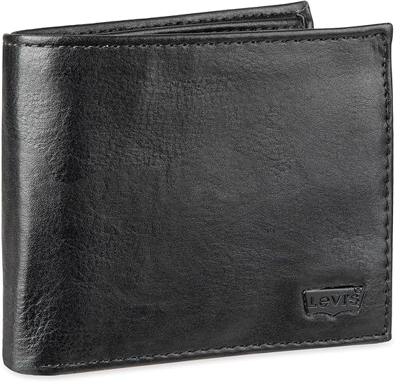 Levi's Men's Extra Capacity Slimfold Wallet with Multiple Card Slots and ID Window