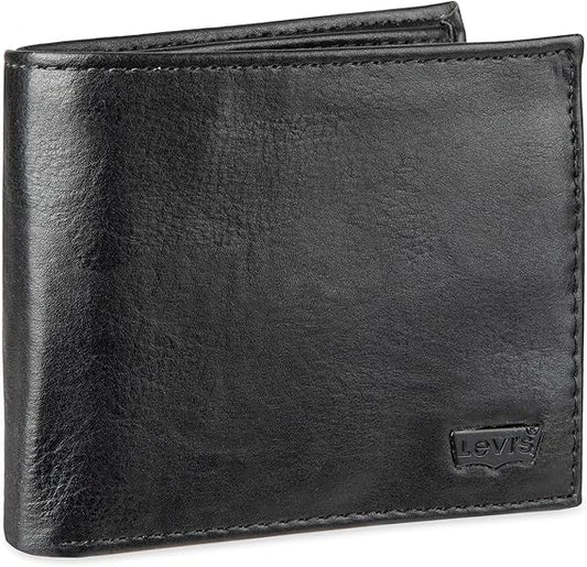 Levi's Men's Extra Capacity Slimfold Wallet with Multiple Card Slots and ID Window