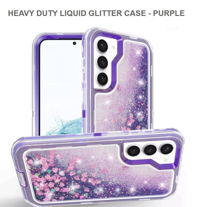 Heavy Duty Liquid Glitter Mobile Cover For Samsung S23Plus-Purple