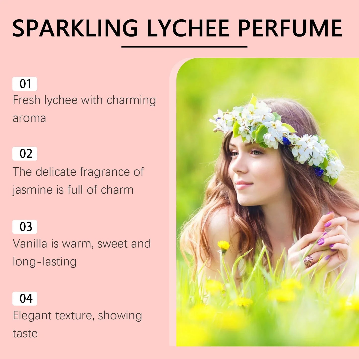 Roxelis 30ml Lychee Floral Scent Perfume Spray Charming Flirting Dating Light Fragrance Attract Floral Scent Pheromone Perfume
