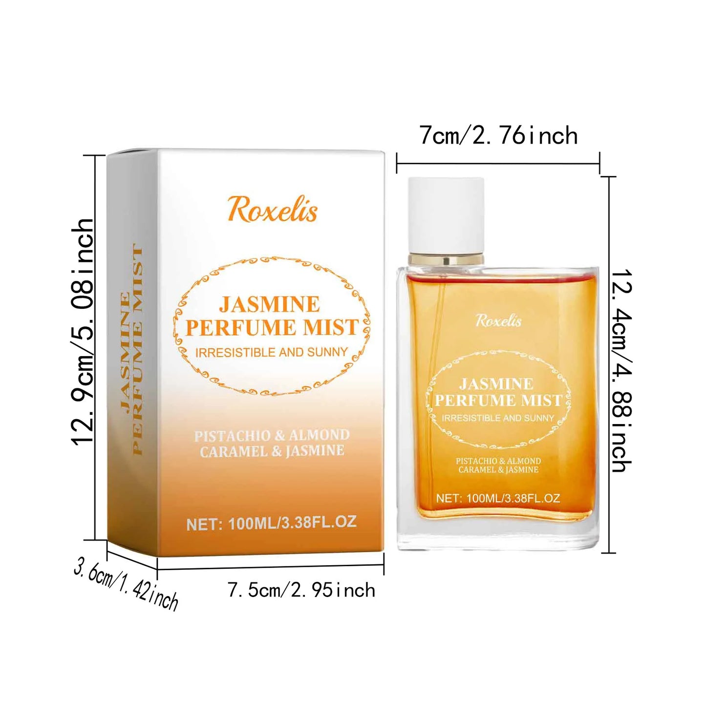 Roxelis 100ml Jasmine Light Fragrance Perfume Spray/Balm Brazilian Scent Lasting Floral Aroma Deodorant Dating Charming Perfume