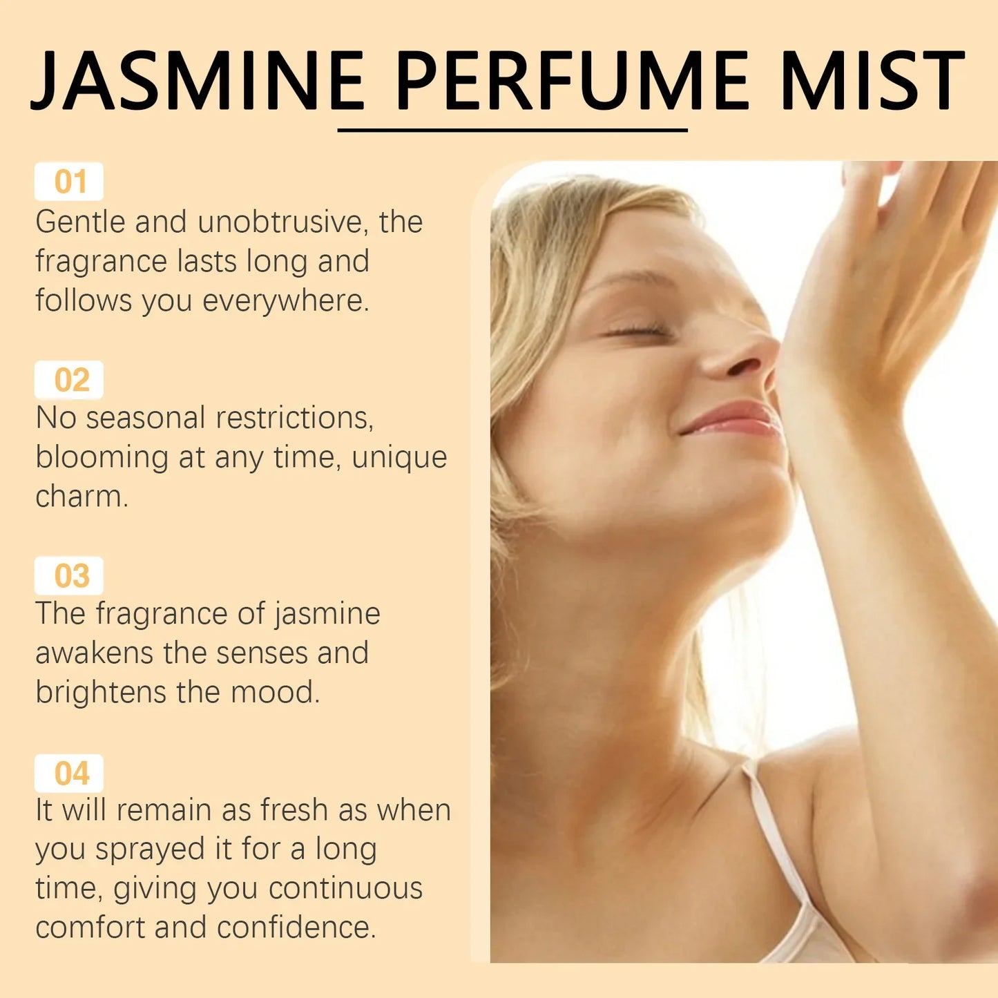 Roxelis 100ml Jasmine Light Fragrance Perfume Spray/Balm Brazilian Scent Lasting Floral Aroma Deodorant Dating Charming Perfume