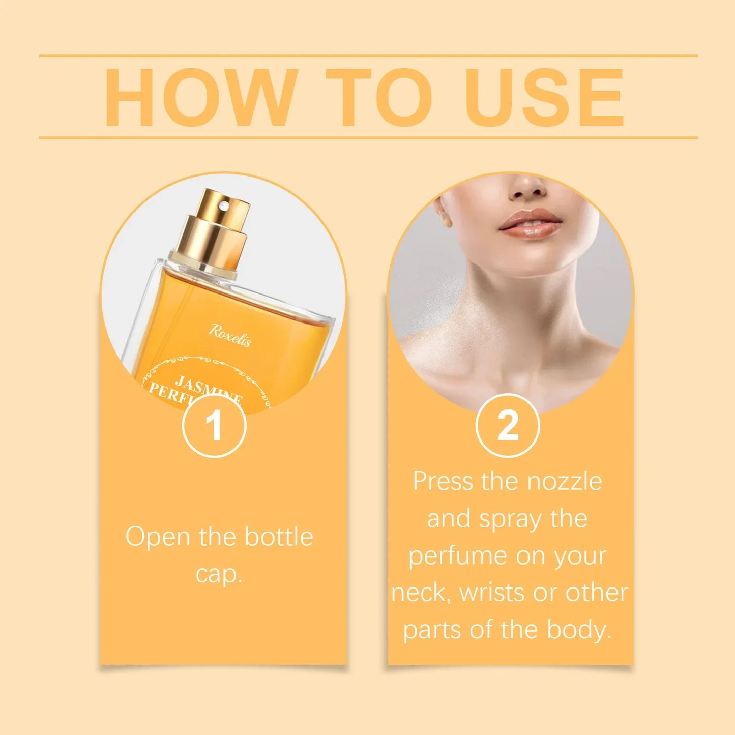 Roxelis 100ml Jasmine Light Fragrance Perfume Spray/Balm Brazilian Scent Lasting Floral Aroma Deodorant Dating Charming Perfume