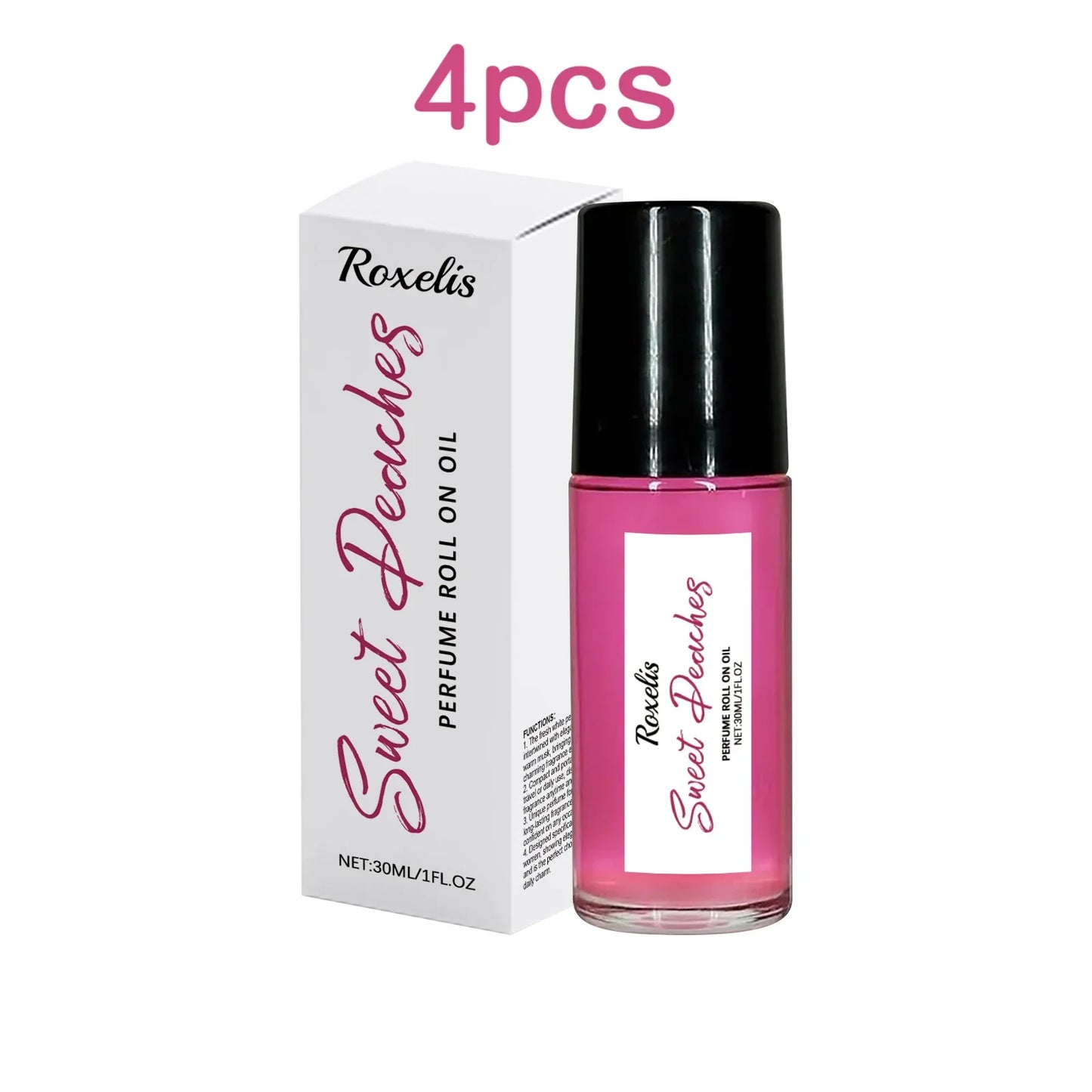 Roxelis 30ml Pheromone Perfume Roller Ball Long Lasting Peach Fragrance Oil Armpit Odor Remover Dating Scent Charming Perfume