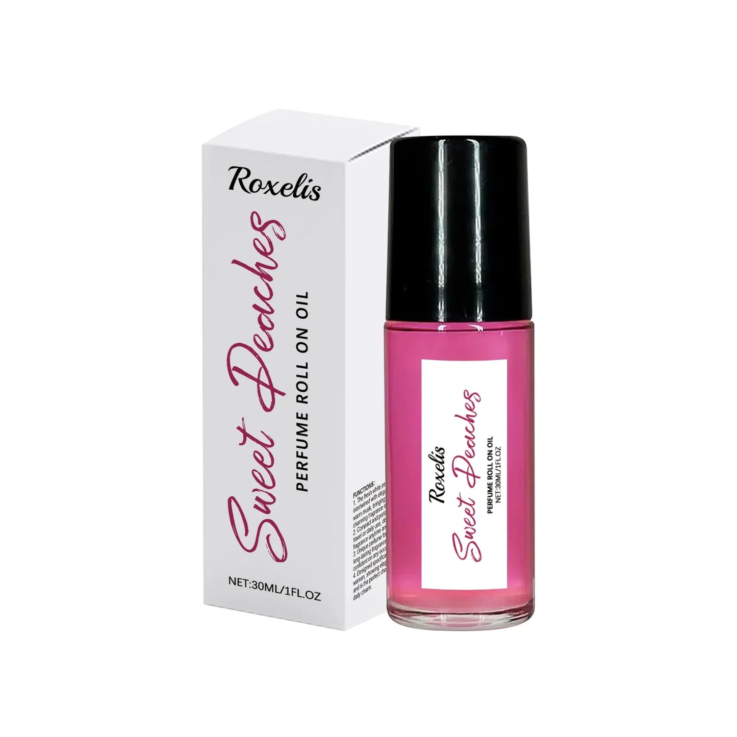 Roxelis 30ml Pheromone Perfume Roller Ball Long Lasting Peach Fragrance Oil Armpit Odor Remover Dating Scent Charming Perfume