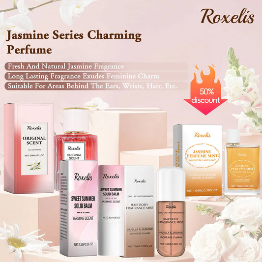 Roxelis 100ml Jasmine Light Fragrance Perfume Spray/Balm Brazilian Scent Lasting Floral Aroma Deodorant Dating Charming Perfume