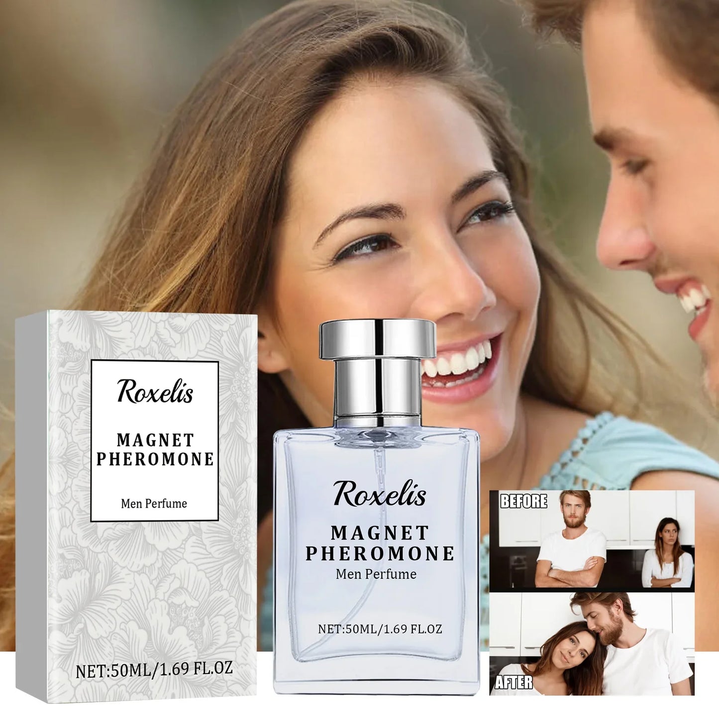 Roxelis 50ml Magnet Charming Men Perfume Tea Aroma Bergamot Lasting Fragrance Pheromone Dating Flirting Glamour Release Perfume