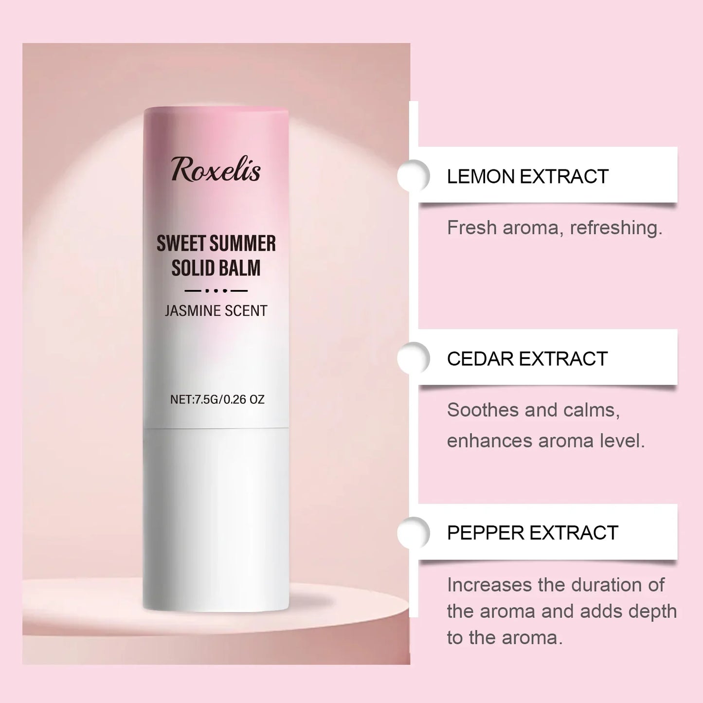 Roxelis 100ml Jasmine Light Fragrance Perfume Spray/Balm Brazilian Scent Lasting Floral Aroma Deodorant Dating Charming Perfume